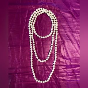 Long Faux Pearl Necklace